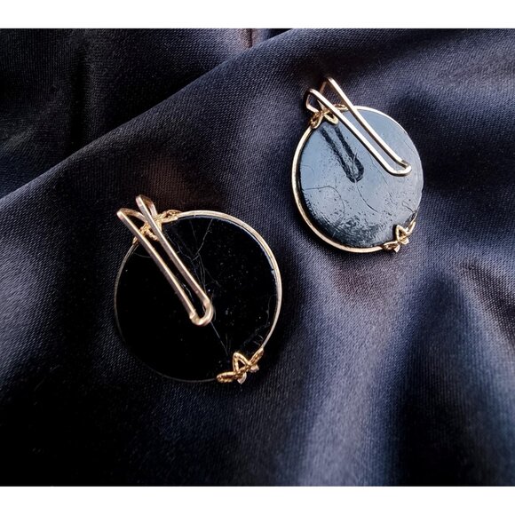 Vintage Northern Lights Carnival Glass Clip On Earrings - Picture 6 of 6